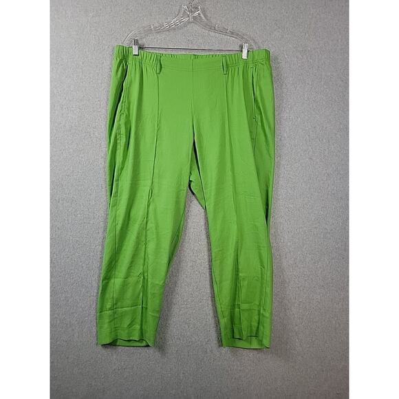 J. Jill Linen Rayon Stretch Waist Kelly Green Loose Beachy Pants Women's Plus 2X - Picture 1 of 11